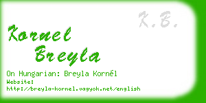 kornel breyla business card